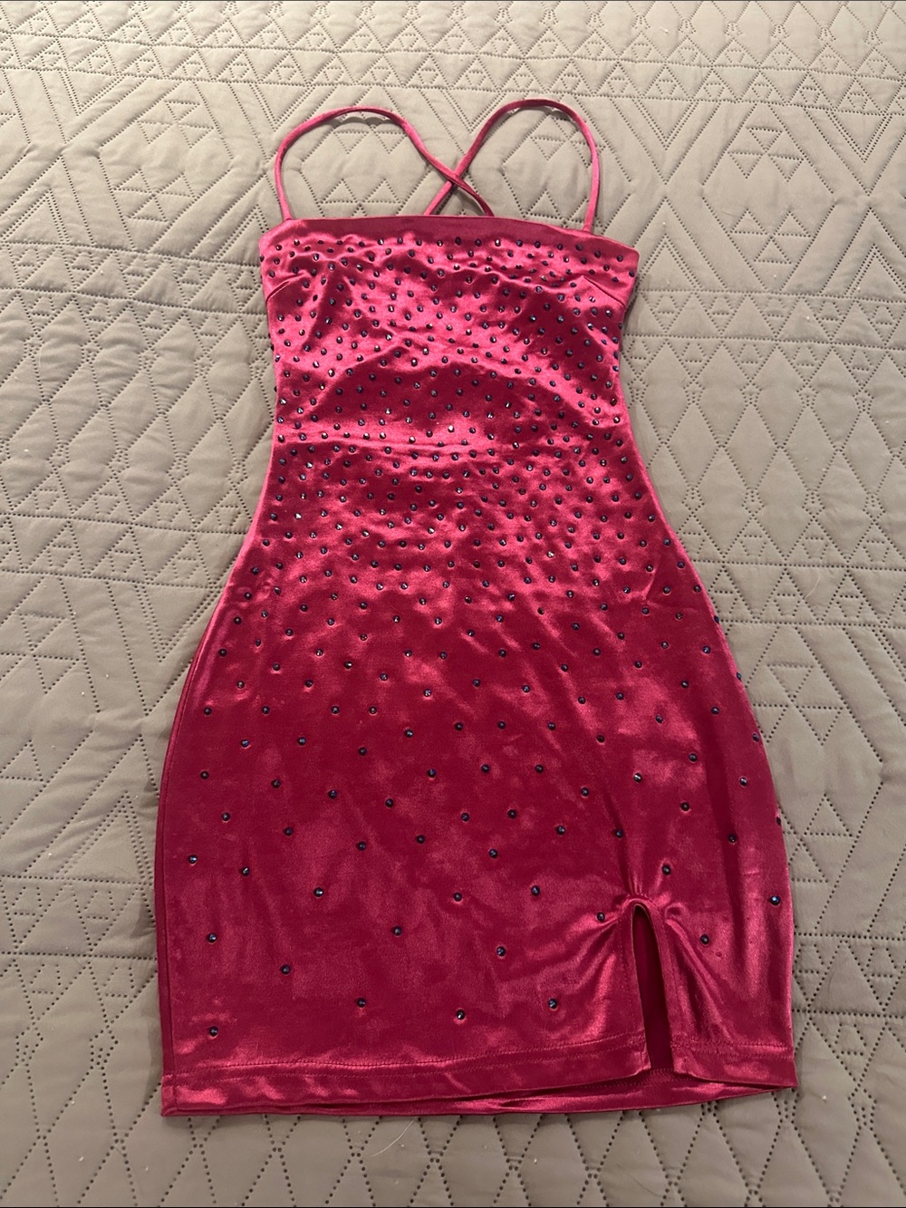 Pink Mini Dress with Embellishments
